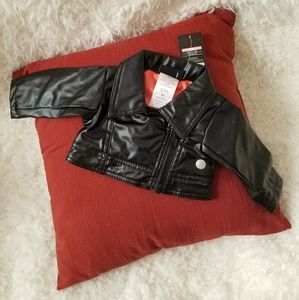 Newborn faux leather moto jacket new with tags